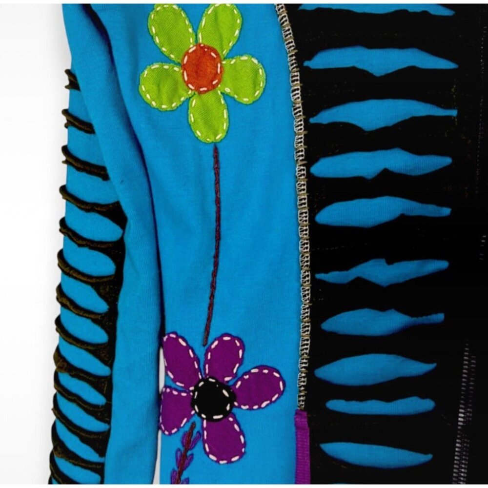 Boho Embroidered Patchwork 100% Cotton Multicolor… - image 3